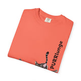 Purr-lunge Unisex T-shirt with Flounder the Purrmaid Design