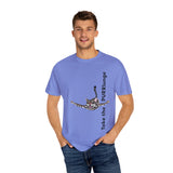Purr-lunge Unisex T-shirt with Flounder the Purrmaid Design