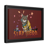 Stay Weird Matte Canvas Print — Flocahontas & Mouse Toy (Framed)