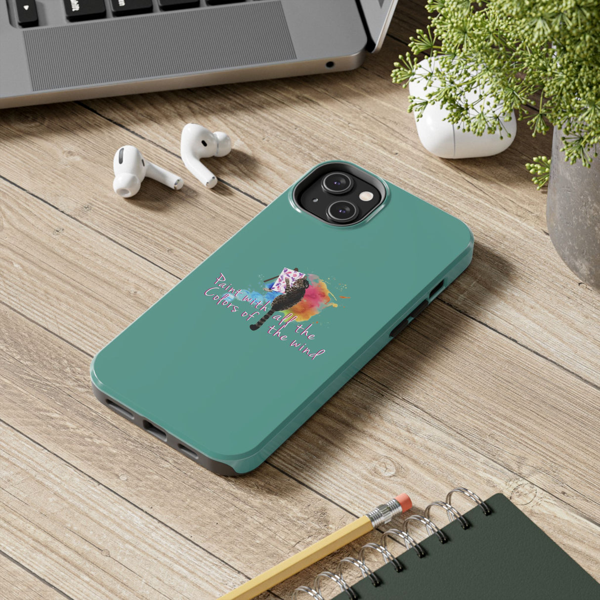 Tough Phone Case — "paint with all the colors of the wind" Flounder the Purrcasso Art