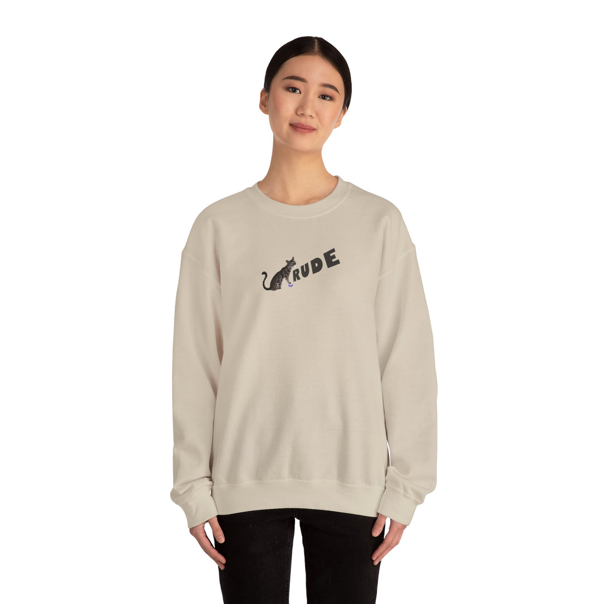 Flounder 'RUDE' Button Sweatshirt — Hand-Drawn Flounder Design