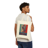 Vote Fish 2028 Cotton Canvas Tote — "Equal Rights for Mouse Toys" Flounder Purrmaid Political Tote