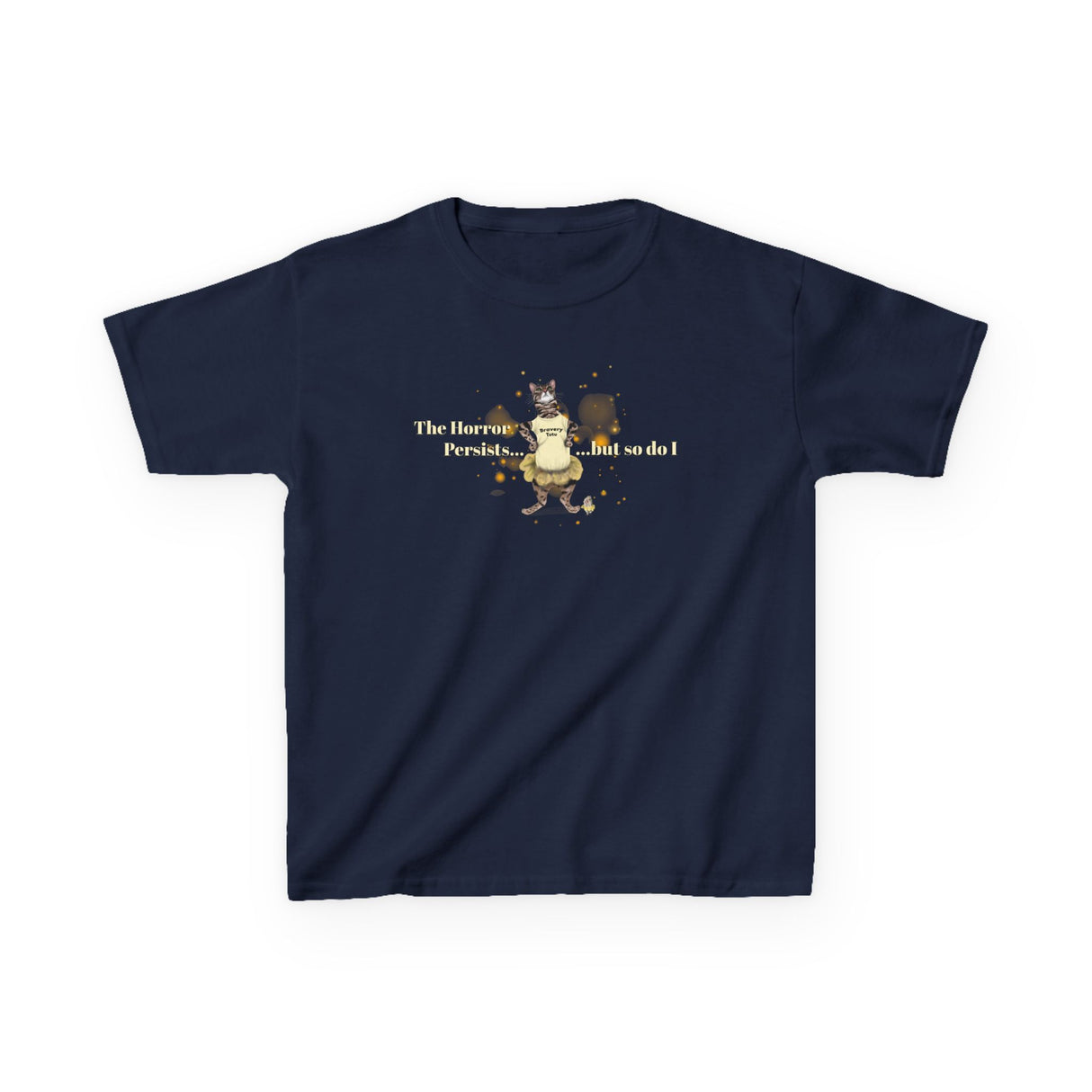 Kids Heavy Cotton™ Tee - Bravery Tutu design featuring Flounder with Mouse Toy by her side
