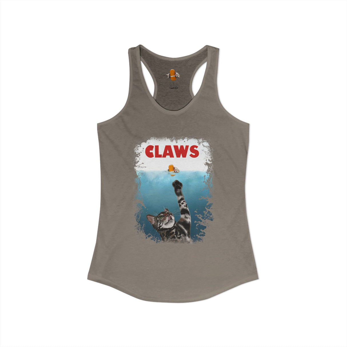 Purrmaid Flounder Claws Tank — Women's Racerback Tank with 'Shark-Like' Cat Catch Design