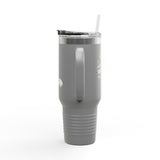40oz Insulated Travel Mug — “I Said What I Said” Flounder Talking Pet Buttons Design