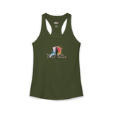 Women's Racerback Tank — "Paint With All the Colors of the Wind" Flounder the Purrcasso Art Tank