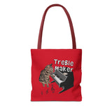 Tote Bag: Treble Maker Design by Nina featuring Flounder the Purrmaid Playing Piano for Mouse Toy