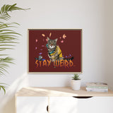 Stay Weird Matte Canvas Print — Flocahontas & Mouse Toy (Framed)