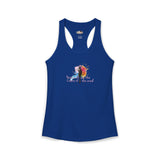 Women's Racerback Tank — "Paint With All the Colors of the Wind" Flounder the Purrcasso Art Tank