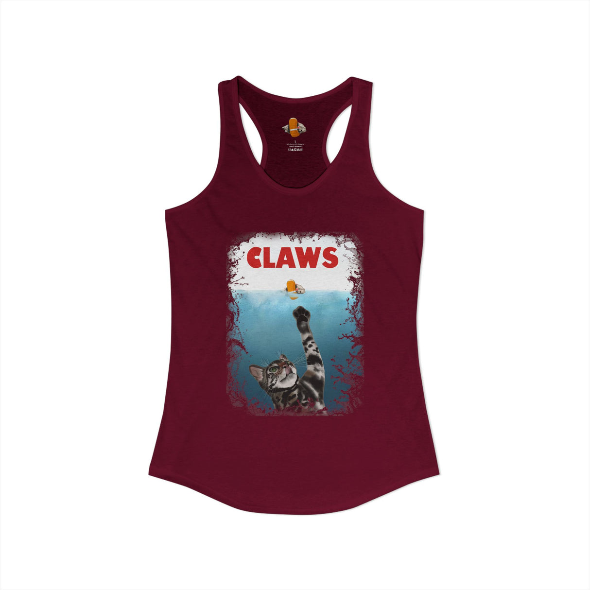 Purrmaid Flounder Claws Tank — Women's Racerback Tank with 'Shark-Like' Cat Catch Design