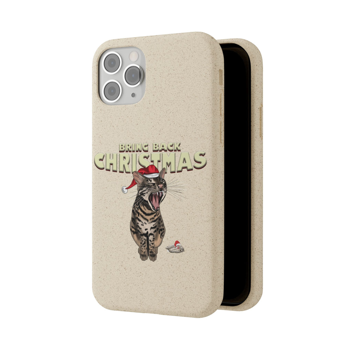 Flounder Cat - Bring Back Christmas Biodegradable Phone Case – Festive & Eco-Friendly