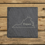 Virginia Slate Coaster Set – Engraved Natural Stone (Set of 4)