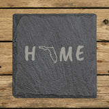 Florida Slate Coaster Set – Engraved Natural Stone (Set of 4)