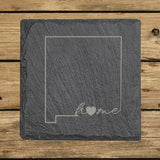 New Mexico Slate Coaster Set – Engraved Natural Stone (Set of 4)