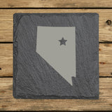 Nevada Slate Coaster Set – Engraved Natural Stone (Set of 4)