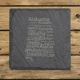 Alabama Slate Coaster Set – Engraved Natural Stone (Set of 4)