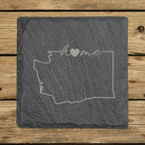 Washington Slate Coaster Set – Engraved Natural Stone (Set of 4)