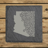 Arizona Slate Coaster Set – Engraved Natural Stone (Set of 4)