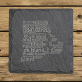 Rhode Island Slate Coaster Set – Engraved Natural Stone (Set of 4)