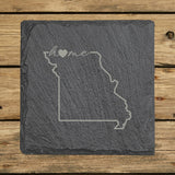 Missouri Slate Coaster Set – Engraved Natural Stone (Set of 4)