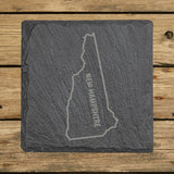 New Hampshire Slate Coaster Set – Engraved Natural Stone (Set of 4)