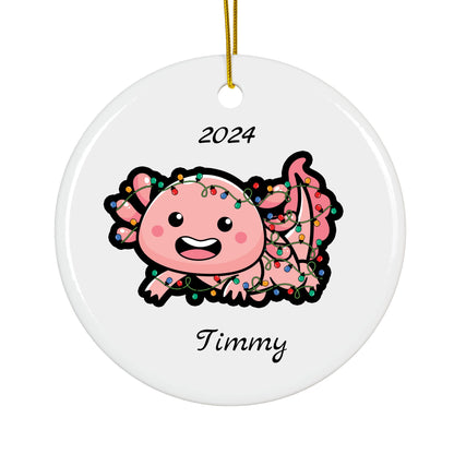 Personalized Axolotl Christmas Ornaments - Durable Ceramic Decoration