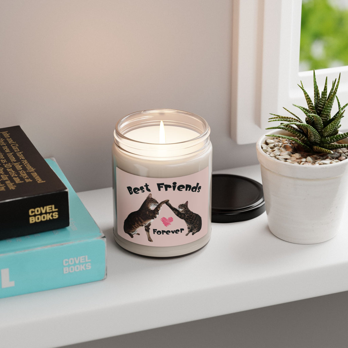 Best Friends Forever Soy Candle — 9oz Scented Candle with Fiki & Flounder High-Five Design