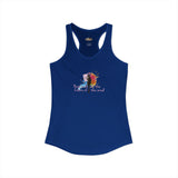 Women's Racerback Tank — "Paint With All the Colors of the Wind" Flounder the Purrcasso Art Tank