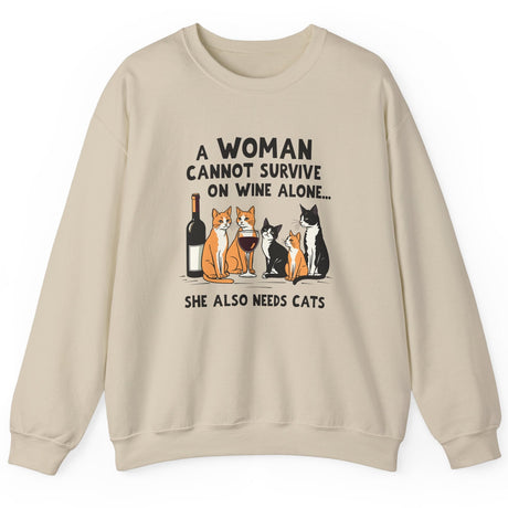 Funny Wine and Cats Sweatshirt
