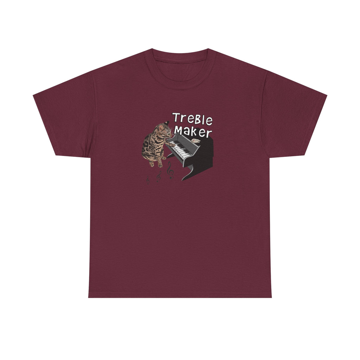 T-Shirt Treble Maker featuring Flounder the Purrmaid Playing Piano Design