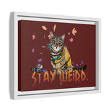Stay Weird Matte Canvas Print — Flocahontas & Mouse Toy (Framed)
