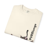 Purr-lunge Unisex T-shirt with Flounder the Purrmaid Design