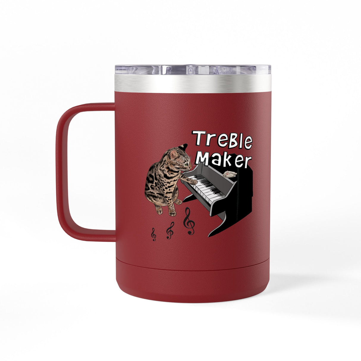 Coffee Mug Tumbler - Treble Maker Design Hand Drawn by Flounder's Mom, Nina