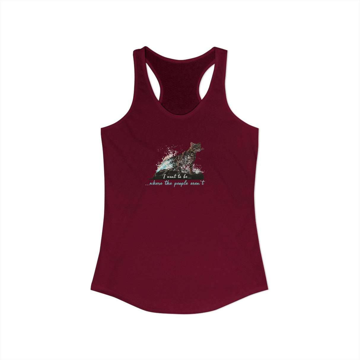 Purrmaid Flounder Racerback Tank — "I Want to Be Where the People Aren't"