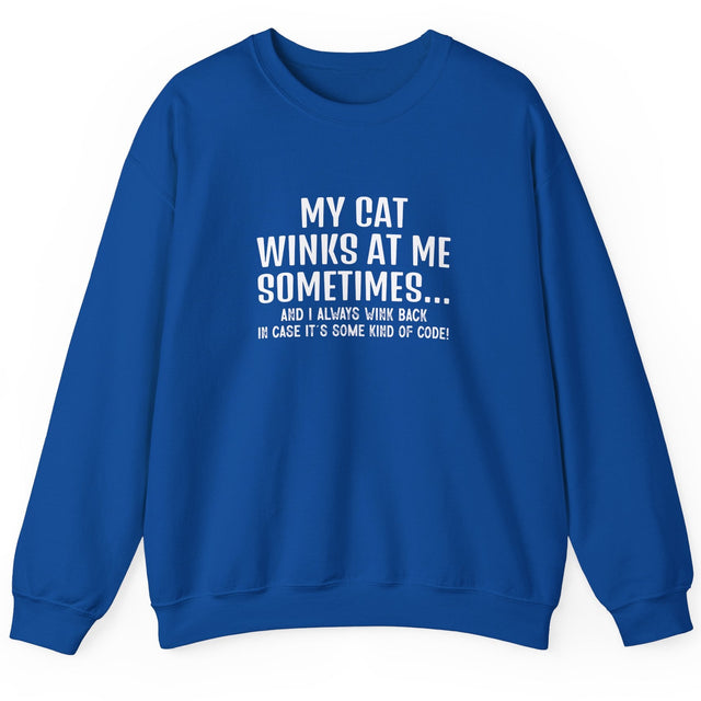 Cat Winks sweatshirt in royal