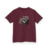 Kids Tee - Treble Maker Design Hand Drawn by Flounder's Mom, Nina Featuring Flounder the Purrmaid Playing Piano for Mouse Toy