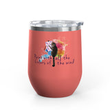 Wine Tumbler — "Paint With All The Colors Of The Wind" Flounder the Purrcasso Artwork