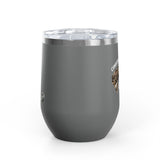 Wine Tumbler — "Competitive Rester" Flounder Design (12 oz)