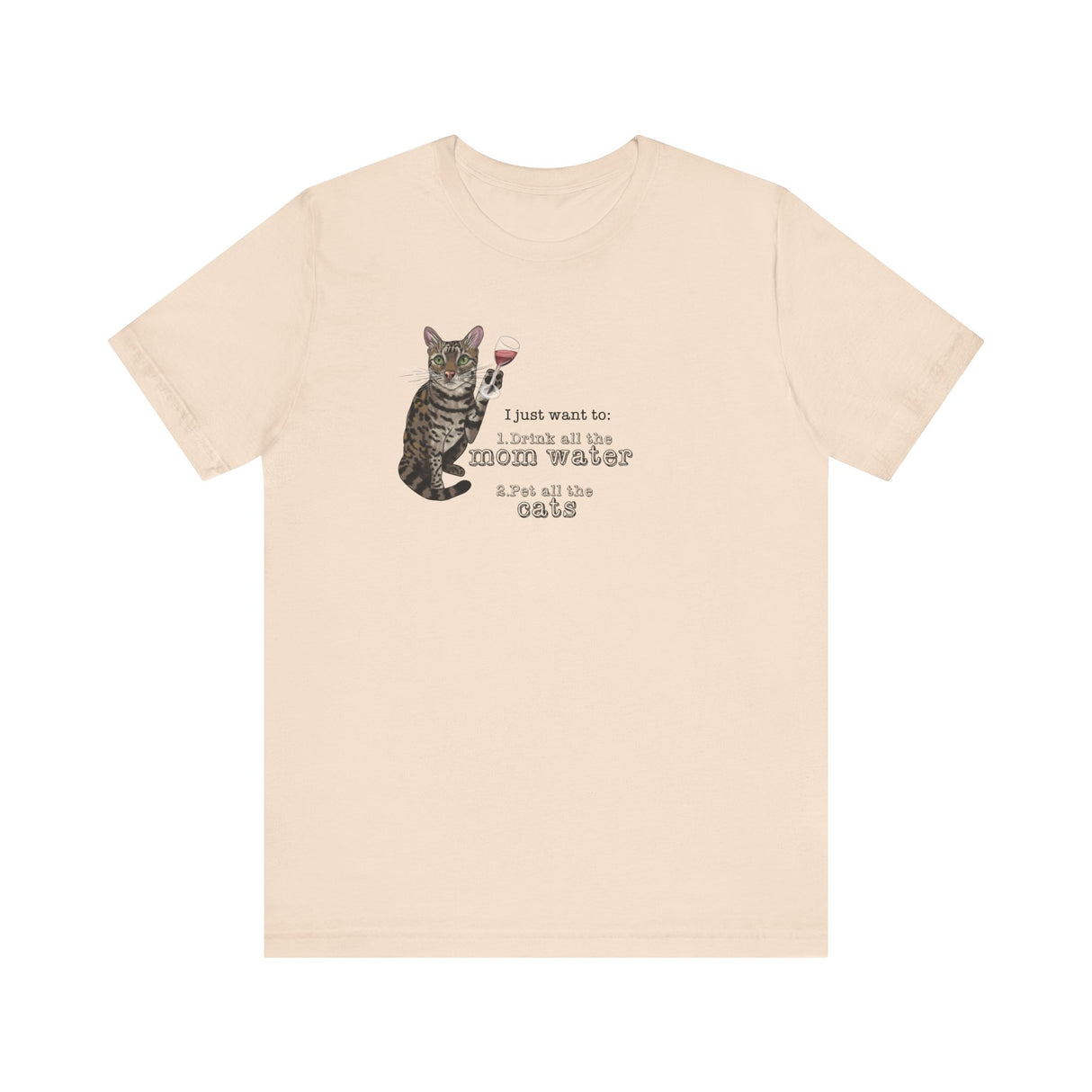 Funny Cat Mom water Wine T-shirt