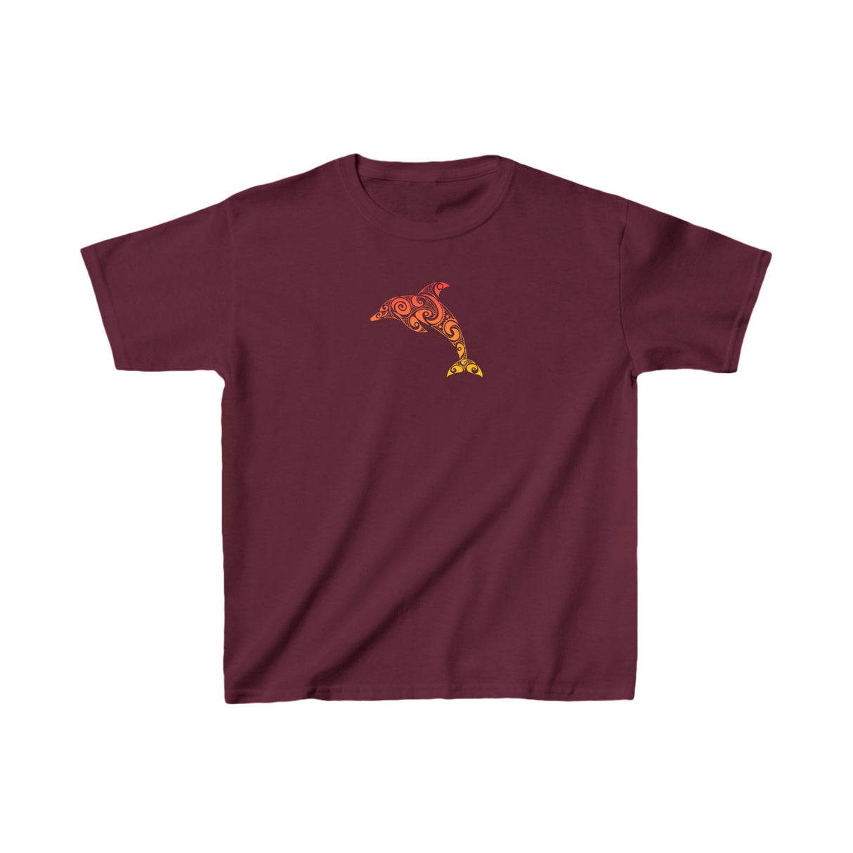 Kids Tee with Tribal Dolphin Design - Youth Shirt