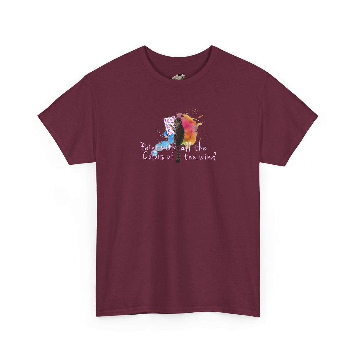 Flounder the Purrcasso T-Shirt — "Paint With All the Colors of the Wind" Cat Art Tee
