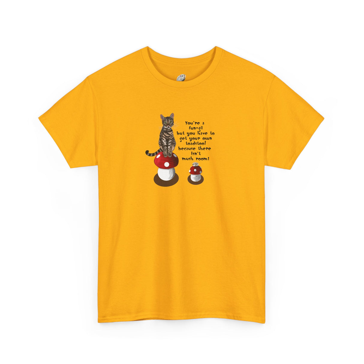 Fun-gi T-Shirt — Hand-Drawn Flounder & Mouse Toy on Toadstools, "You're a fun-gi" Design