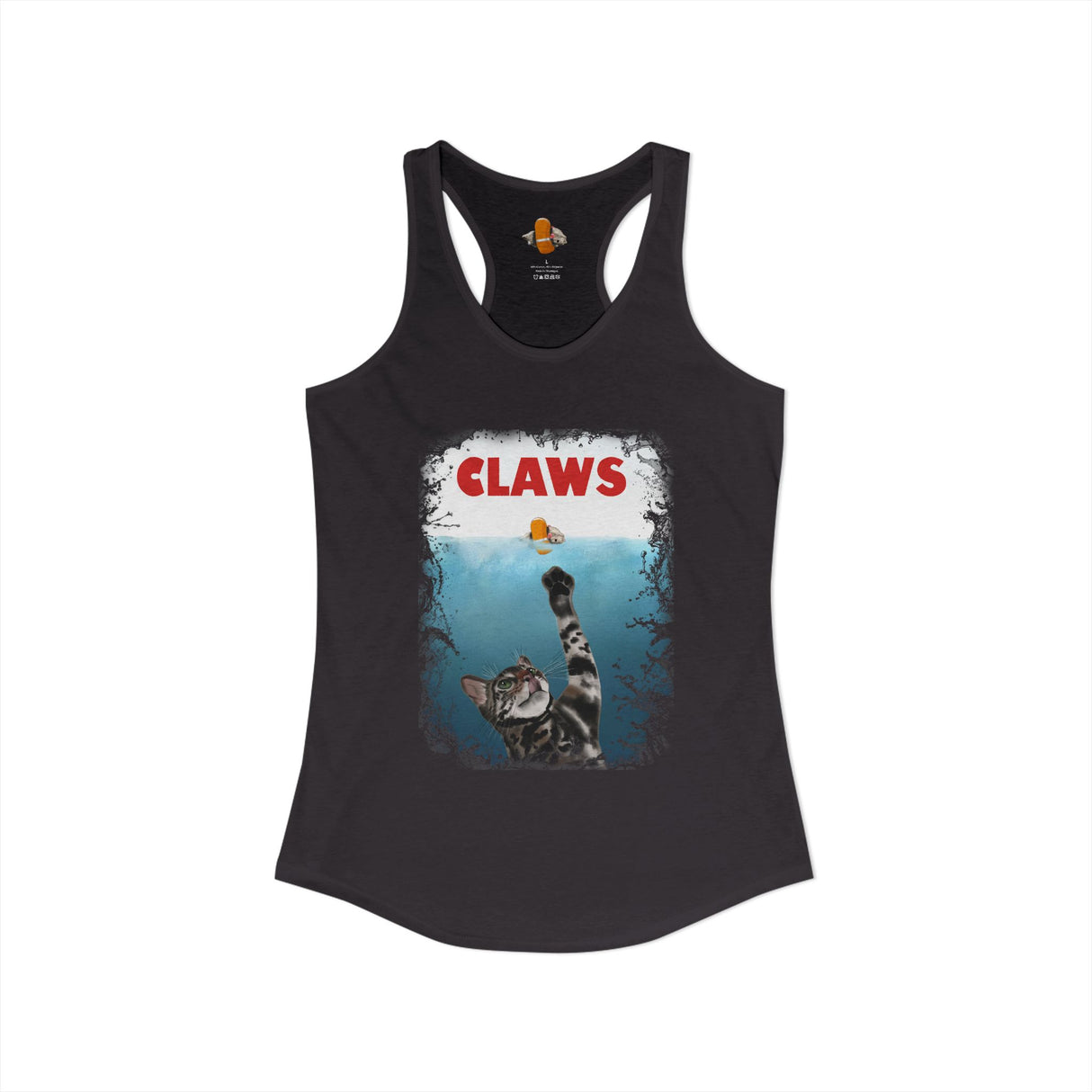 Purrmaid Flounder Claws Tank — Women's Racerback Tank with 'Shark-Like' Cat Catch Design