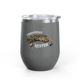 Wine Tumbler — "Competitive Rester" Flounder Design (12 oz)