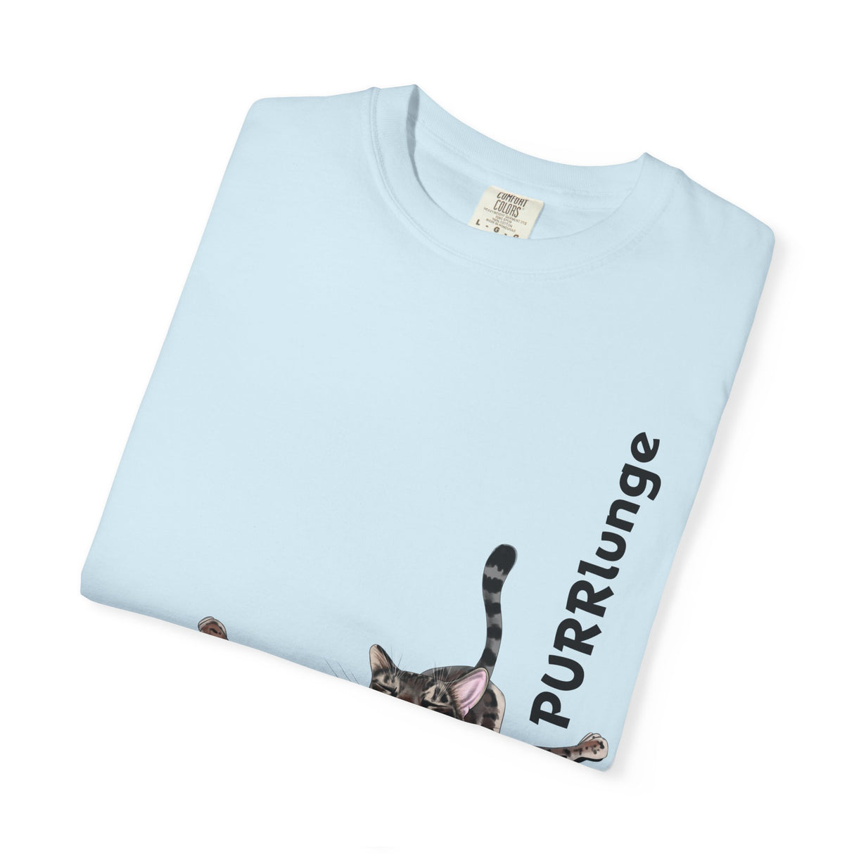Purr-lunge Unisex T-shirt with Flounder the Purrmaid Design