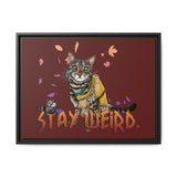 Stay Weird Matte Canvas Print — Flocahontas & Mouse Toy (Framed)