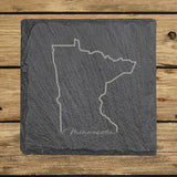 Minnesota Slate Coaster Set – Engraved Natural Stone (Set of 4)