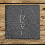 Vermont Slate Coaster Set – Engraved Natural Stone (Set of 4)
