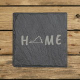Virginia Slate Coaster Set – Engraved Natural Stone (Set of 4)