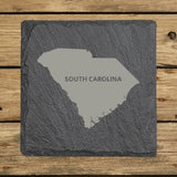 South Carolina Slate Coaster Set – Engraved Natural Stone (Set of 4)